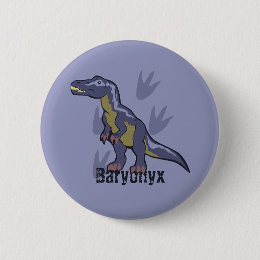 Badge Rond 5 Cm Baryonyx bleu (Devant)