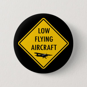 Badge Rond 5 Cm Bas avions de vol - poteau de signalisation