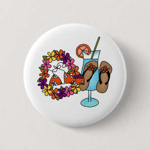 Badge Rond 5 Cm Bascules électroniques tropicales de filles trois