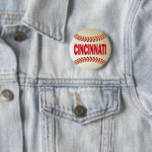 BADGE ROND 5 CM BASE-BALL DE CINCINNATI (En situation)