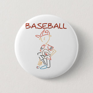 Badge Rond 5 Cm Base-ball de dessin au trait