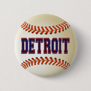BADGE ROND 5 CM BASE-BALL DE DETROIT