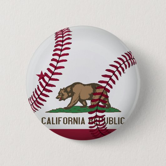 Badge Rond 5 Cm Base-ball de République de la Californie (Devant)