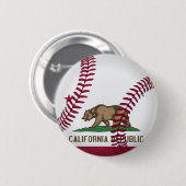 Badge Rond 5 Cm Base-ball de République de la Californie (Devant & derrière)