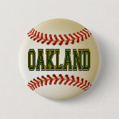 BADGE ROND 5 CM BASE-BALL D'OAKLAND (Devant)