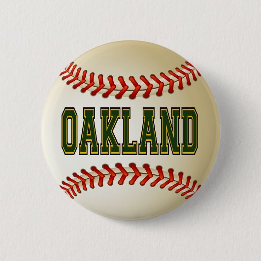 BADGE ROND 5 CM BASE-BALL D'OAKLAND (Devant)
