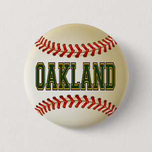 BADGE ROND 5 CM BASE-BALL D'OAKLAND