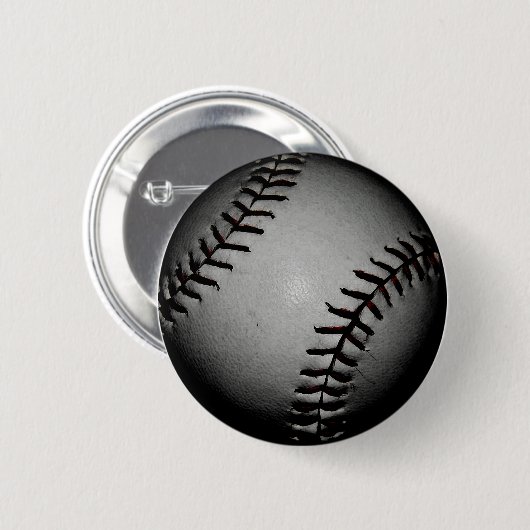 Badge Rond 5 Cm Base-ball noir (Devant & derrière)