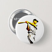Badge Rond 5 Cm Baseball Artwork - Joueur De Baseball (Devant & derrière)