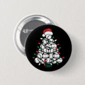 Badge Rond 5 Cm Baseball Christmas Tree Santa Sports (Devant & derrière)