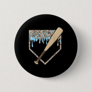 Badge Rond 5 Cm Baseball Drift Camo Baseball Accueil Plate Bat Boy