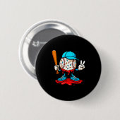 Badge Rond 5 Cm Baseball Drip For Boys Ice Cream Drip Baseball (Devant & derrière)