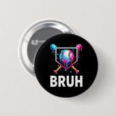 Badge Rond 5 Cm Baseball Drip Funny Bruh Ice Cream Dripng Matching (Devant & derrière)