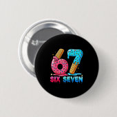 Badge Rond 5 Cm Baseball Drip Number 67 Player Or 67th Birthday (Devant & derrière)