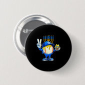 Badge Rond 5 Cm Baseball Ice Cream Drip Dreidel Happy Hanukkah Boy (Devant & derrière)
