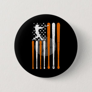Badge Rond 5 Cm Baseball vintage American US Drapeau Spiritueux Ba