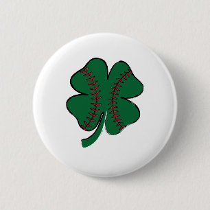 Badge Rond 5 Cm Baseball Vintage Trèfle Saint Patrick