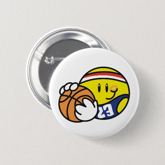 Badge Rond 5 Cm Basket-ball (Devant & derrière)