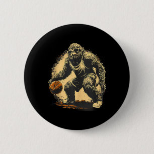 Badge Rond 5 Cm Basket-ball Art Basketball Lover Dessin Gorill