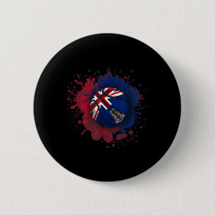 Badge Rond 5 Cm Basket-Ball Avec Drapeau Des Îles Caïmans