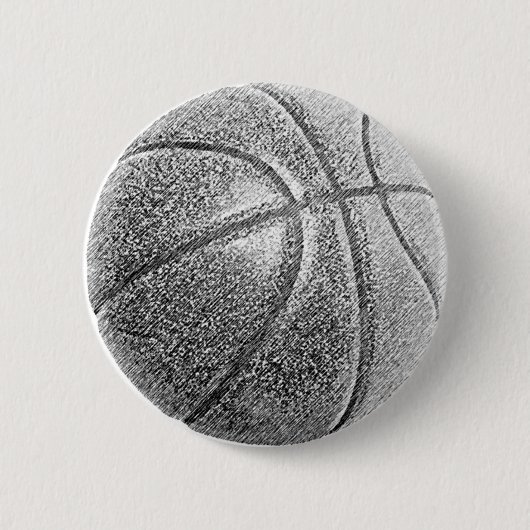 Badge Rond 5 Cm Basket-ball avec effet crayon (Devant)