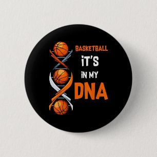 Badge Rond 5 Cm Basket-ball C'est dans mon Dna Fun Player Coach Te