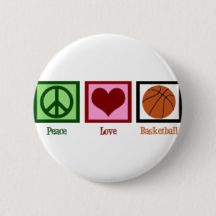 Badge Rond 5 Cm Basket-ball d'amour de paix