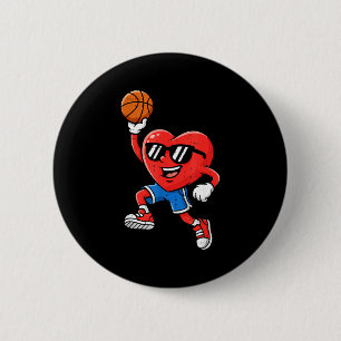 Badge Rond 5 Cm Basket-ball de la Saint-Valentin pour adolescents