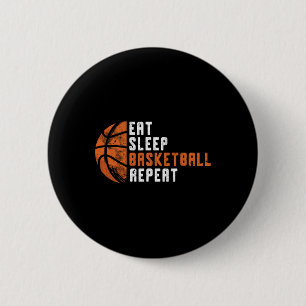 Badge Rond 5 Cm Basket-ball entraîneur Manger Sleep Basket-ball Ré