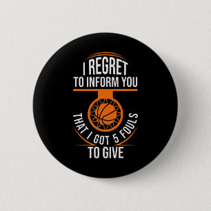 Badge Rond 5 Cm Basket-Ball Fouls Citer Funny Basketball 5 Foul Ch