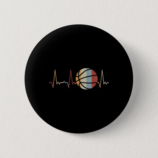 Badge Rond 5 Cm Basket-ball Heartbeat 2 (Devant)