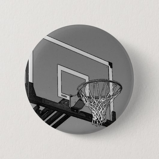Badge Rond 5 Cm Basket-ball noir et blanc (Devant)