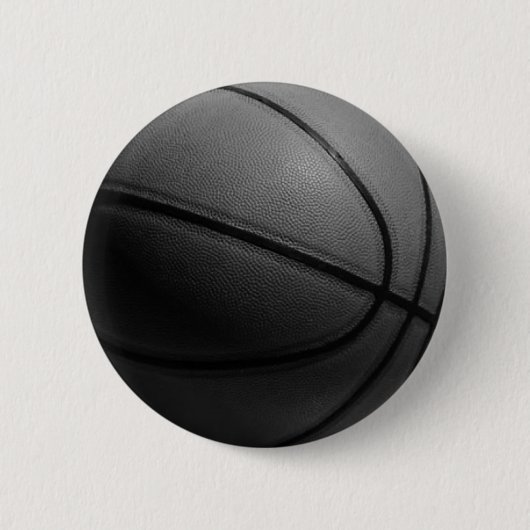 Badge Rond 5 Cm Basket-ball noir et blanc (Devant)