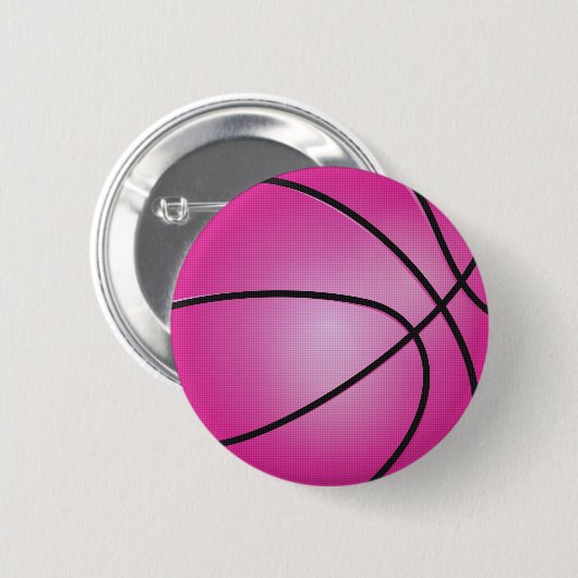 Badge Rond 5 Cm Basket-ball rose (Devant & derrière)