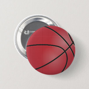 Badge Rond 5 Cm Basket-ball rouge