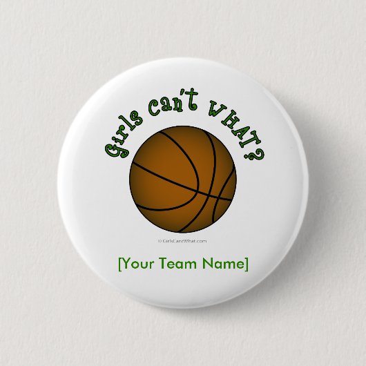 Badge Rond 5 Cm Basket-ball - Vert (Devant)