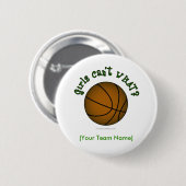 Badge Rond 5 Cm Basket-ball - Vert (Devant & derrière)