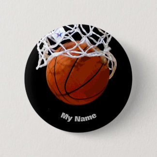 Badge Rond 5 Cm Basket-ball Votre nom
