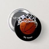 Badge Rond 5 Cm Basket-ball Votre nom (Devant & derrière)