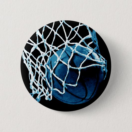 Badge Rond 5 Cm Basket bleu (Devant)
