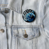 Badge Rond 5 Cm Basket bleu (En situation)