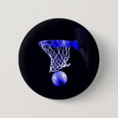 Badge Rond 5 Cm Basket bleu (Devant)