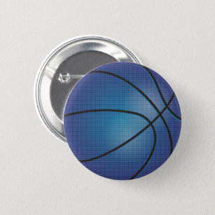 Badge Rond 5 Cm Basket Bleu foncé