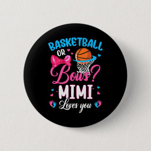 Badge Rond 5 Cm Basket ou Bows Mimi vous aime Révéler le genre