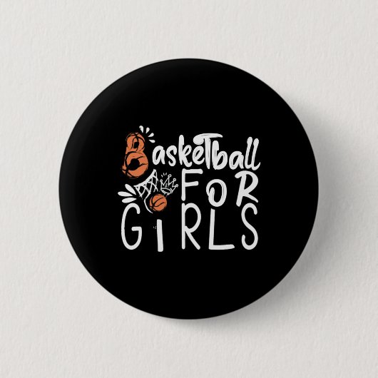 Badge Rond 5 Cm Basket Pour Filles (Devant)