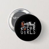 Badge Rond 5 Cm Basket Pour Filles (Devant & derrière)