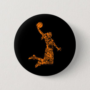 Badge Rond 5 Cm Basketball Fille Femmes Enfants 1
