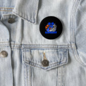 Badge Rond 5 Cm Basketball Game Day Go Cheer Team Blue Coquette Ch (En situation)