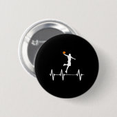 Badge Rond 5 Cm Basketball Heartbeat (Devant & derrière)