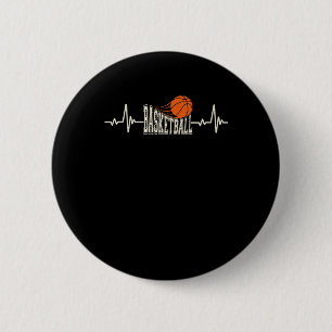Badge Rond 5 Cm Basketball Heartbeat 3